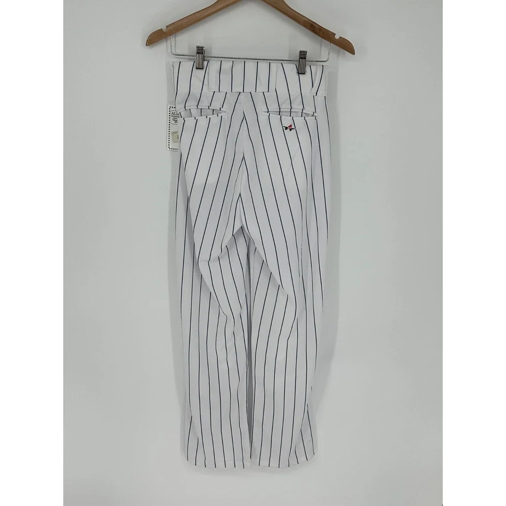 NEW!! Alleson Athletic White Polyester Navy Pinstripe Size S Adult W6